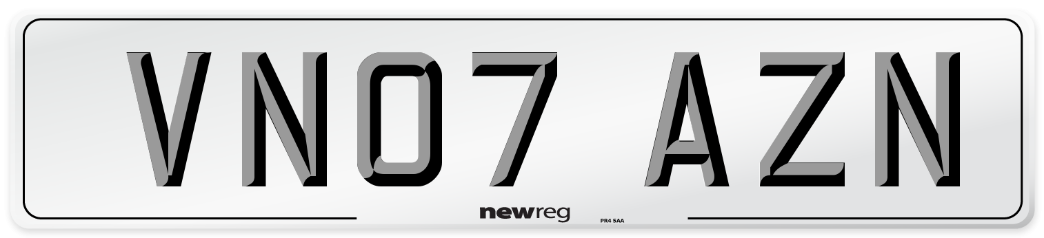 VN07 AZN Number Plate from New Reg